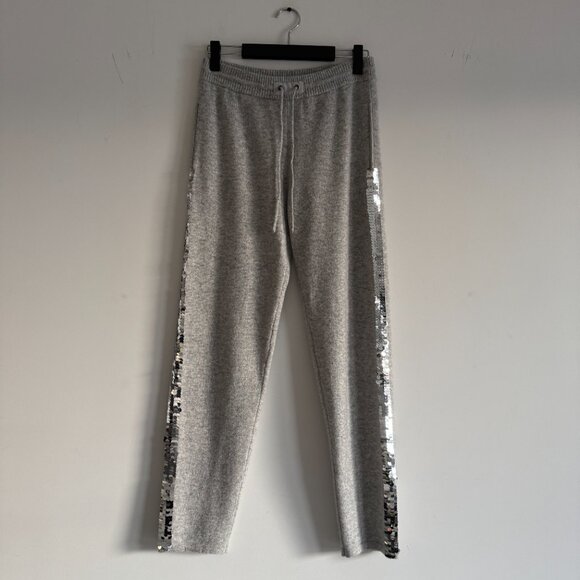 Qi Cashmere Pants - Qi Cashmere Women's Pants-Joggers Sequim sides in Gray, Size S